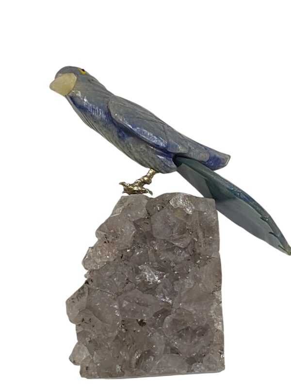 Figura de Ave - Piedra Tallada con Base de Cuarzo - Imagen 3