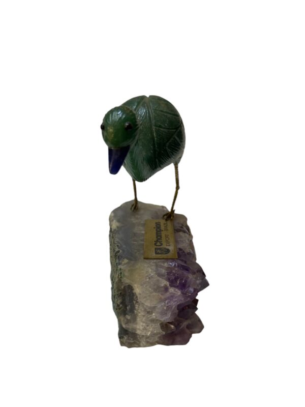 Figura De Ave (ñandú) - Piedra Tallada Con Amatista - Imagen 8