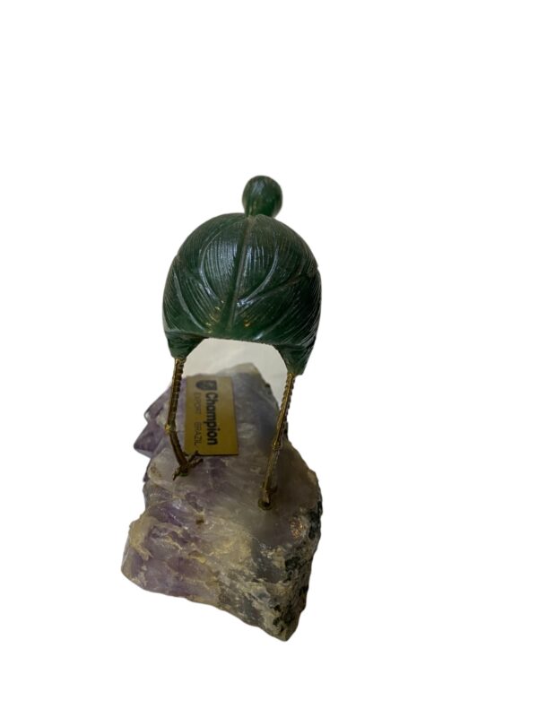 Figura De Ave (ñandú) - Piedra Tallada Con Amatista - Imagen 9