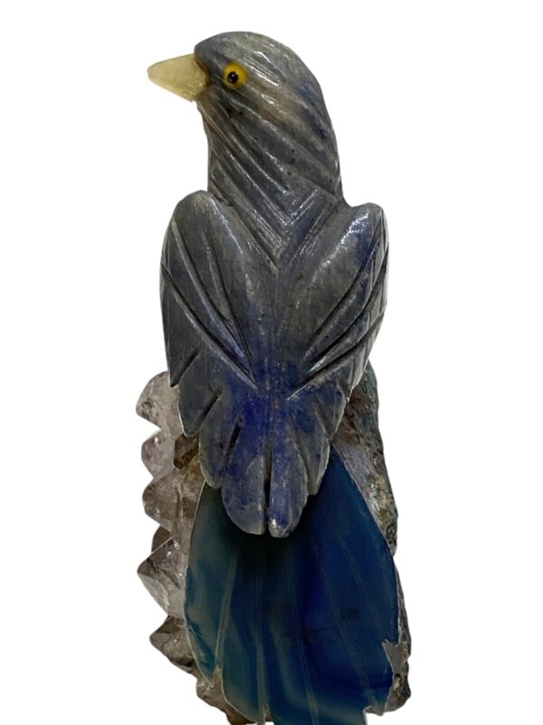 Figura de Ave - Piedra Tallada con Base de Cuarzo - Imagen 8