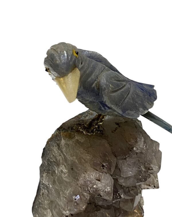 Figura de Ave - Piedra Tallada con Base de Cuarzo - Imagen 4